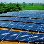 Home 20 녹색산업 실무 사례 - A modern solar-powered manufacturing facility in Bangladesh, featuring large solar panels installed ...