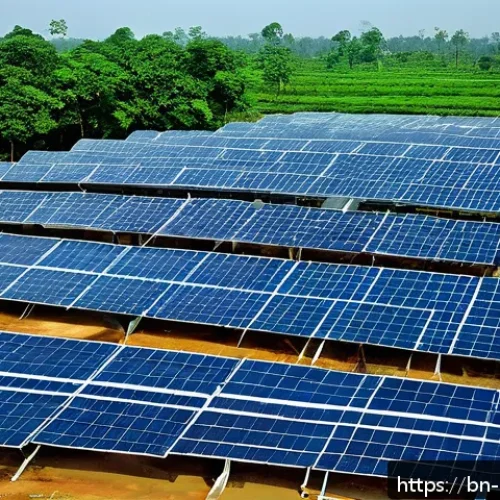 Home 32 녹색산업 실무 사례 - A modern solar-powered manufacturing facility in Bangladesh, featuring large solar panels installed ...